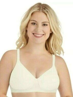 Vanity Fair Women Breathable Luxe Full Fig. Wirefree Bra Coconut White 40DD NEW